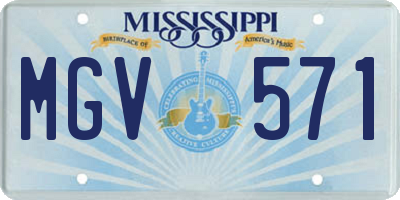 MS license plate MGV571
