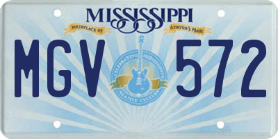 MS license plate MGV572