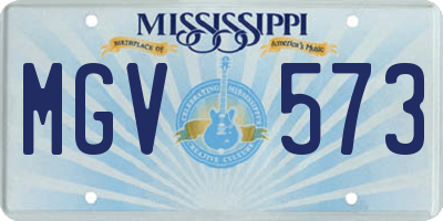 MS license plate MGV573