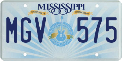 MS license plate MGV575
