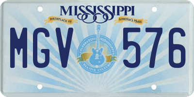 MS license plate MGV576