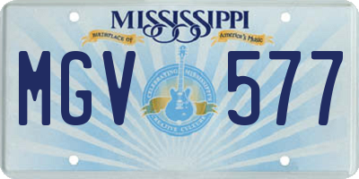 MS license plate MGV577