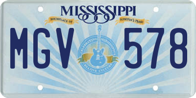 MS license plate MGV578