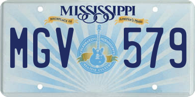 MS license plate MGV579