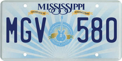 MS license plate MGV580