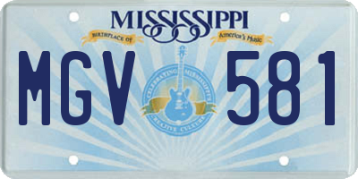 MS license plate MGV581