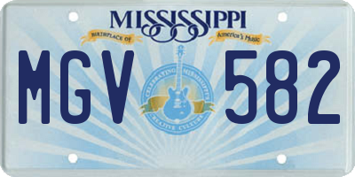 MS license plate MGV582
