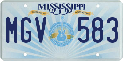 MS license plate MGV583