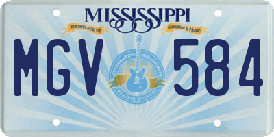 MS license plate MGV584