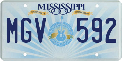 MS license plate MGV592