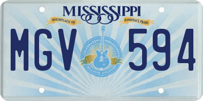 MS license plate MGV594