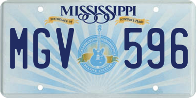 MS license plate MGV596