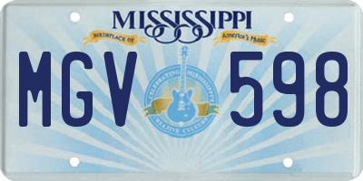 MS license plate MGV598
