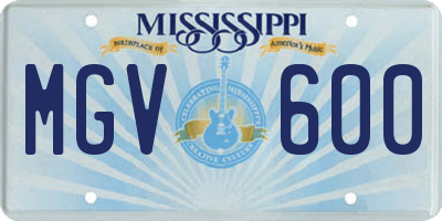 MS license plate MGV600