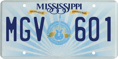 MS license plate MGV601