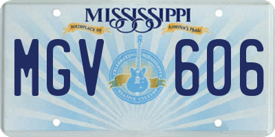 MS license plate MGV606
