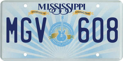MS license plate MGV608