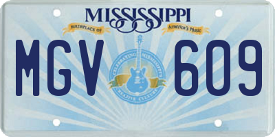 MS license plate MGV609