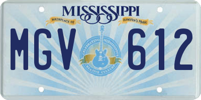 MS license plate MGV612