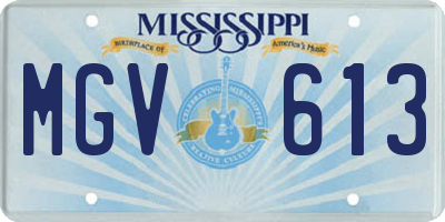 MS license plate MGV613