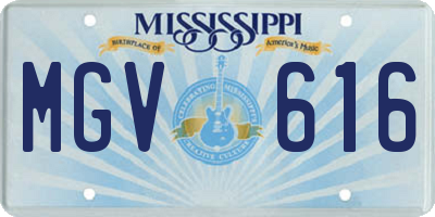 MS license plate MGV616