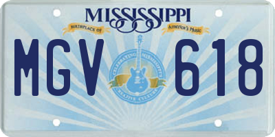 MS license plate MGV618