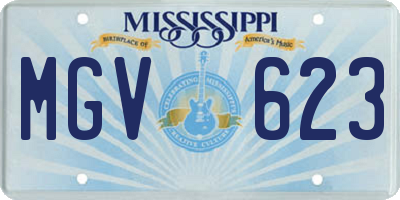 MS license plate MGV623