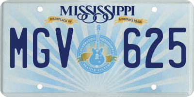 MS license plate MGV625