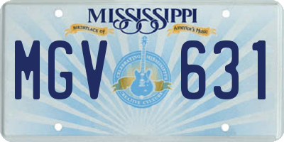 MS license plate MGV631