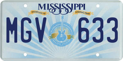 MS license plate MGV633