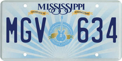 MS license plate MGV634
