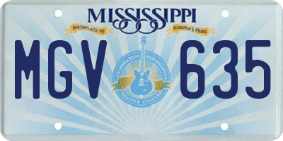 MS license plate MGV635