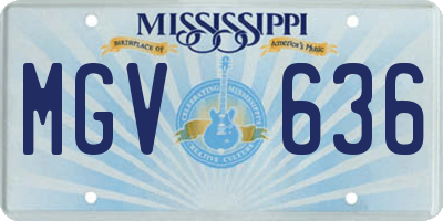 MS license plate MGV636