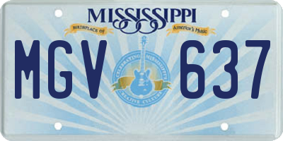 MS license plate MGV637