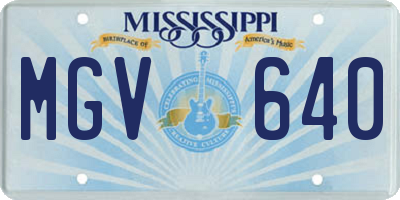 MS license plate MGV640