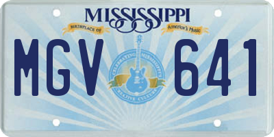MS license plate MGV641