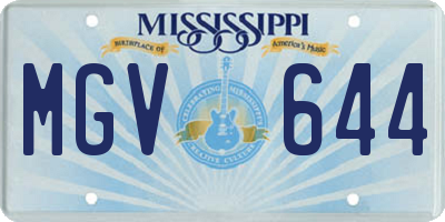 MS license plate MGV644