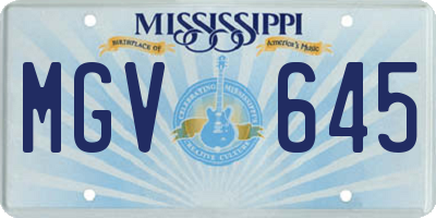 MS license plate MGV645
