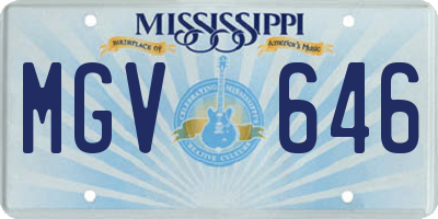 MS license plate MGV646