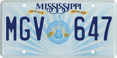MS license plate MGV647