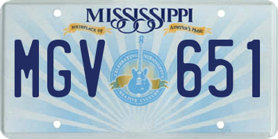 MS license plate MGV651