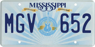MS license plate MGV652
