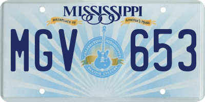 MS license plate MGV653