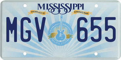 MS license plate MGV655