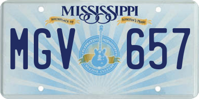 MS license plate MGV657
