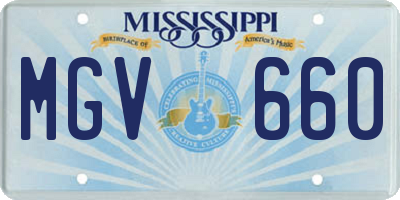 MS license plate MGV660
