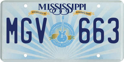MS license plate MGV663