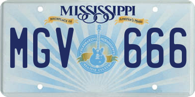 MS license plate MGV666