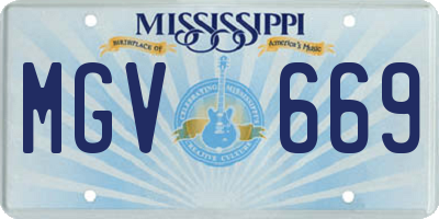 MS license plate MGV669
