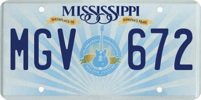 MS license plate MGV672